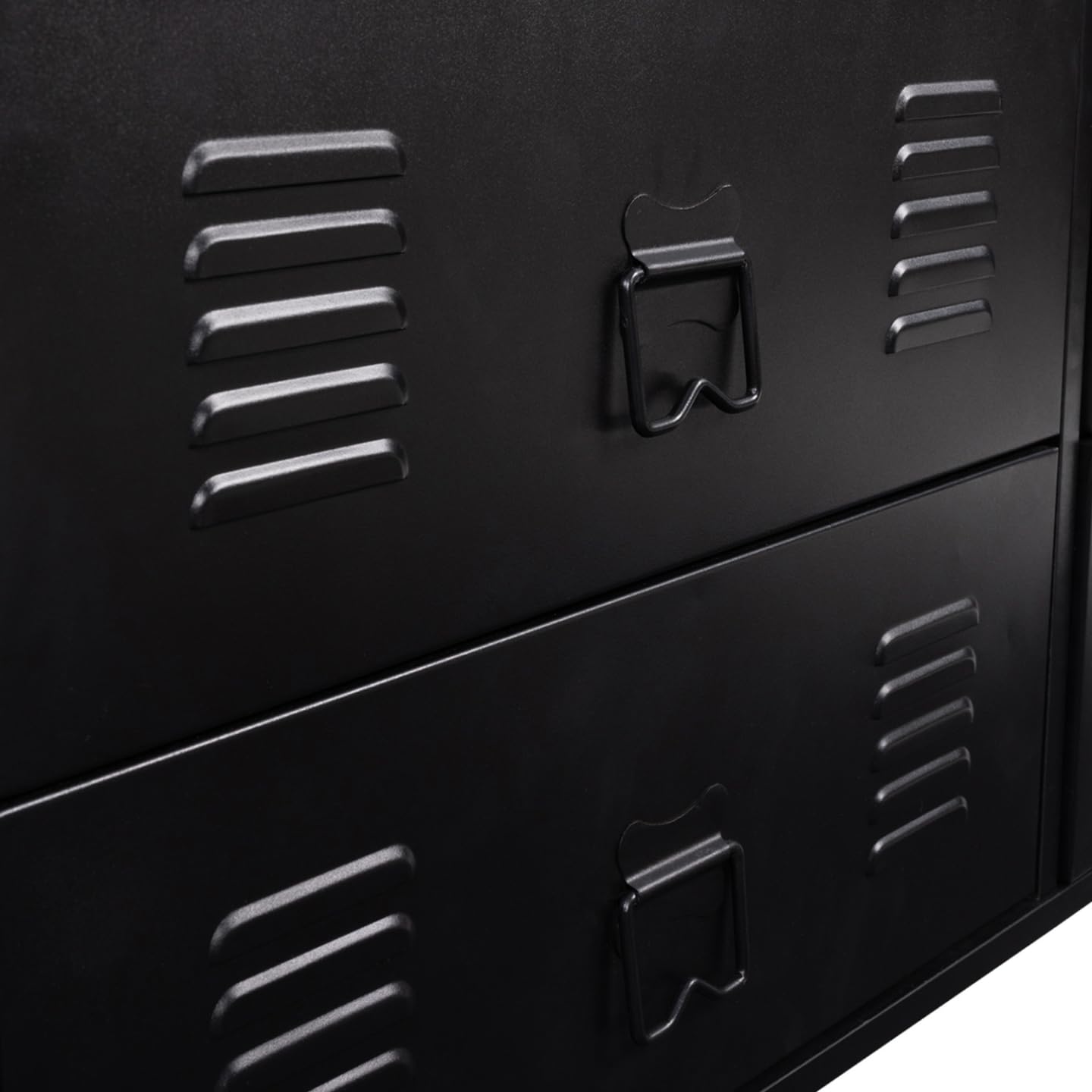 IDMarket - Commode 4 tiroirs Ester 115 cm métal Noir et Plateau façon hêtre avec Niche Design Industriel