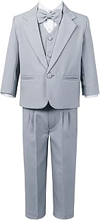Hedmy Baby,Clothing,Baby Boys 0-24m,Outfits & Clothing Sets Hedmy Toddler Baby Boys Formal Party Outfit Set Button Down Long Sleeve Blazer Vest Pants Shirt with Bowtie 5pcs Suit