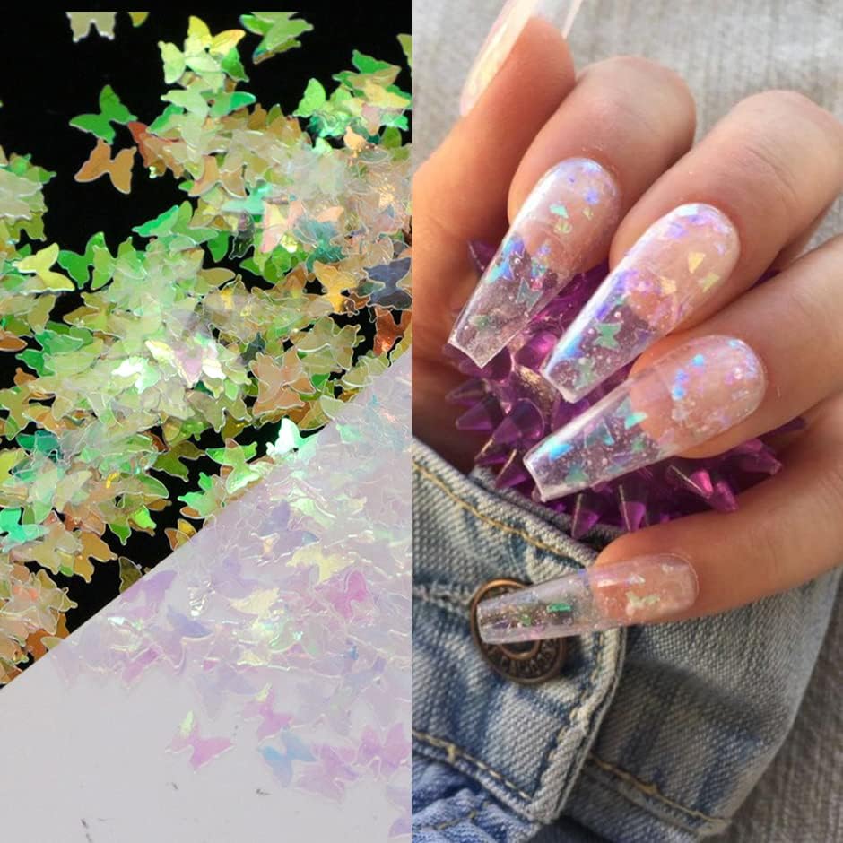 Miniatura 4 de Juego de 12 rejillas de lentejuelas para uñas, purpurina holográfica, copos iridiscentes, colorido, colorido, papel de vidrio fluorescente, escamas