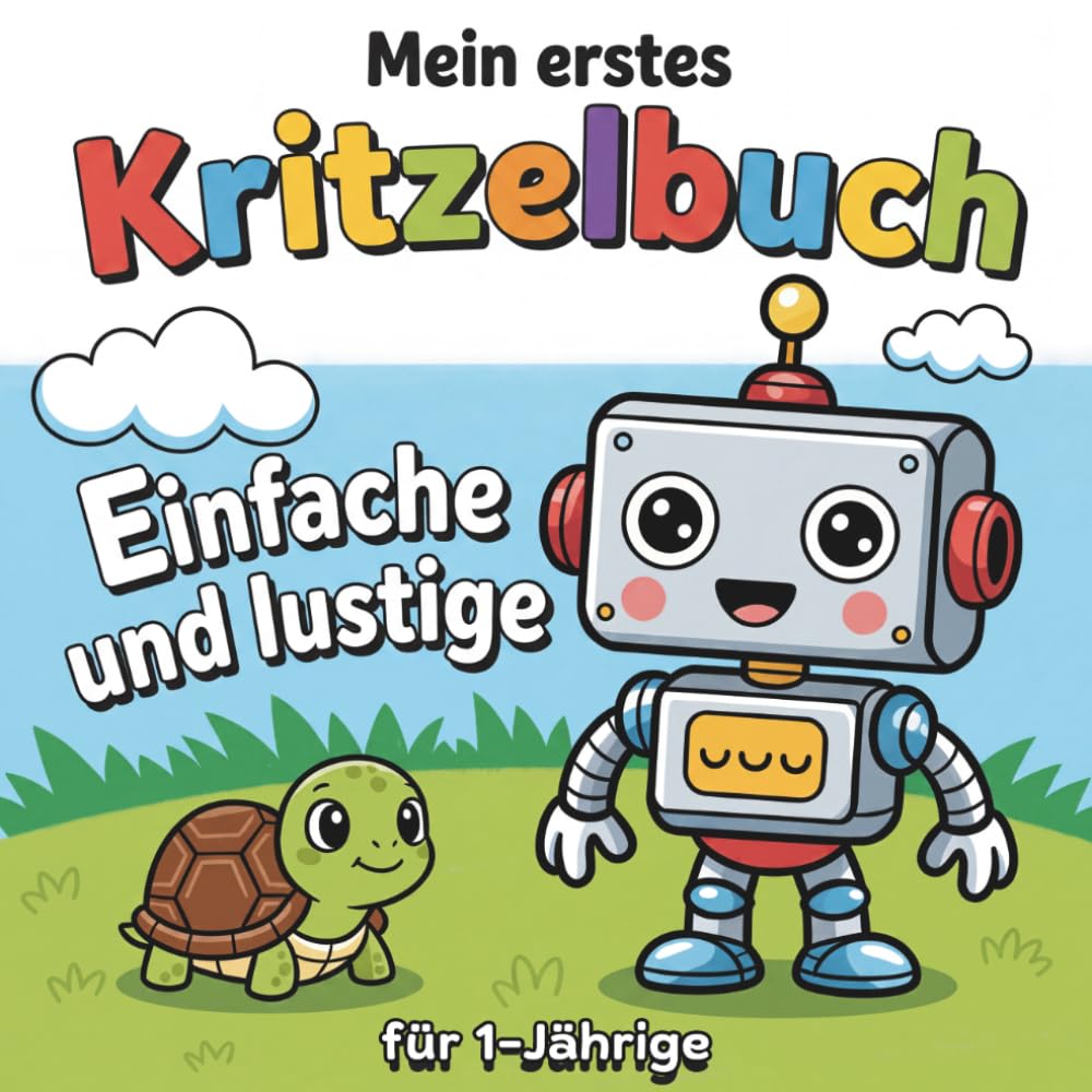 Mein erstes Kritzelbuch für 1-Jährige: Einfache und lustige Motive – Für kleine Hände – Fördert Kreativität und Feinmotorik – Malbuch für Kleinkinder