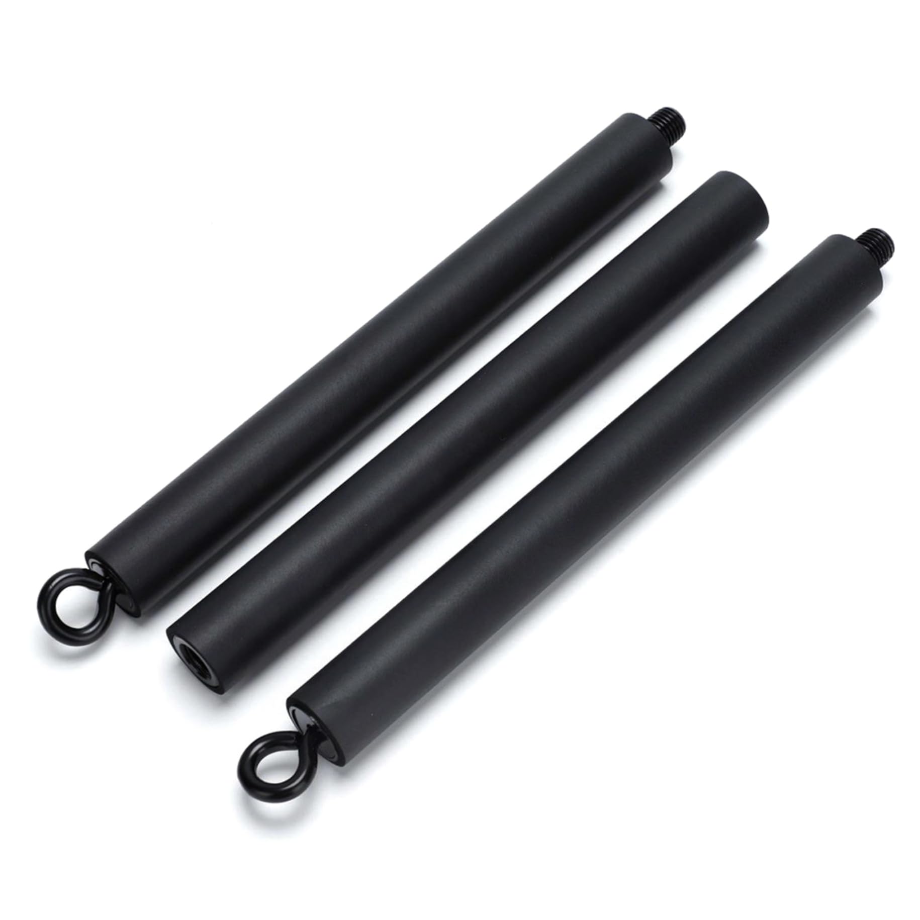 Pilates Bar, abnehmbare 3 -Abschnitt 39 -Zoll -Pilates -Stick, schwarze Spreizstange mit 360 ° Drehschleifenende, Ausrüstung für Heimtraining, Fitnessgeräte Geräte