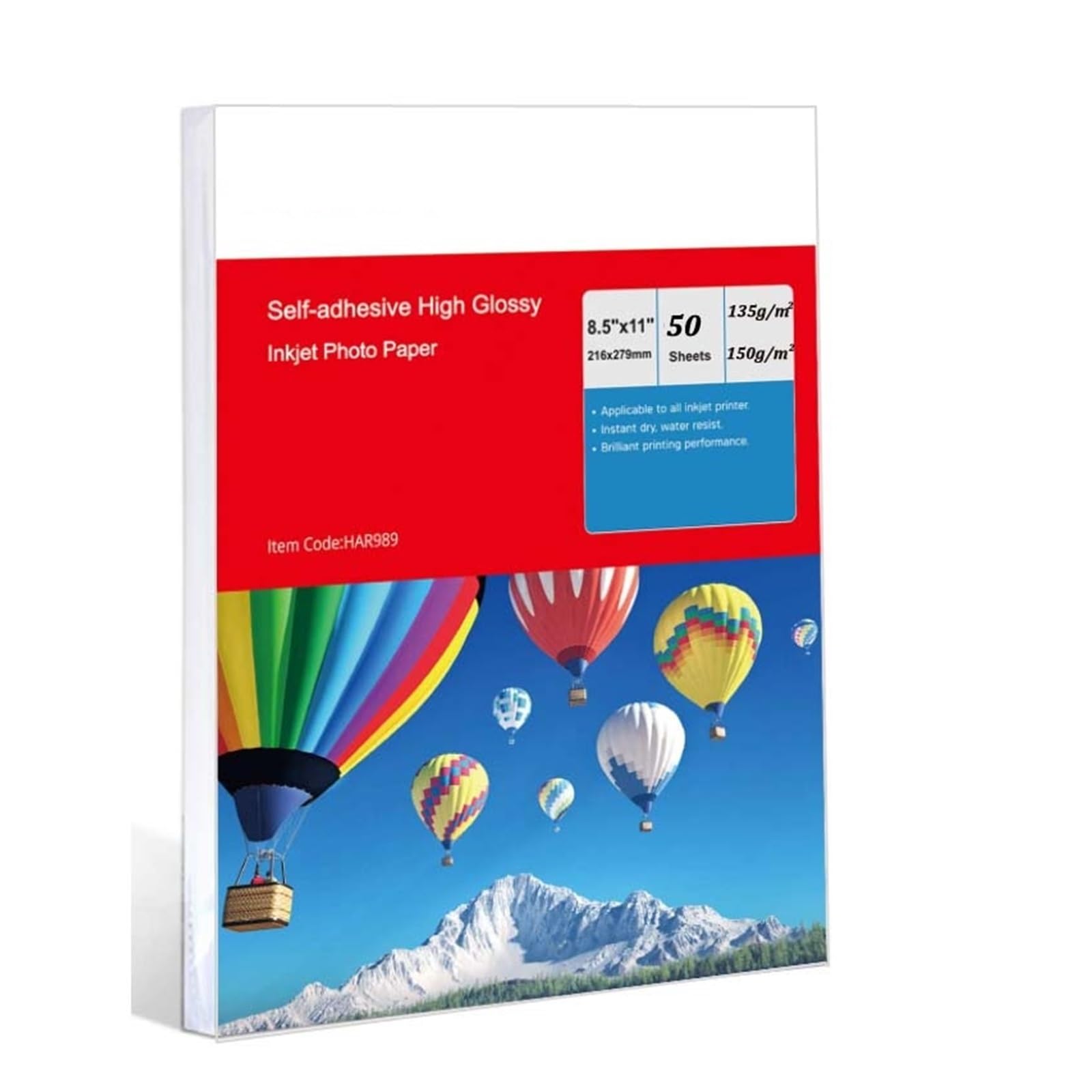 50 arkuszy 135/150 g / m2 A4 A6 wysoki połysk Naklejka Samoprzylepny papier fotograficzny do drukarki atramentowej Lucky (Color : A4 150G 50PCS)