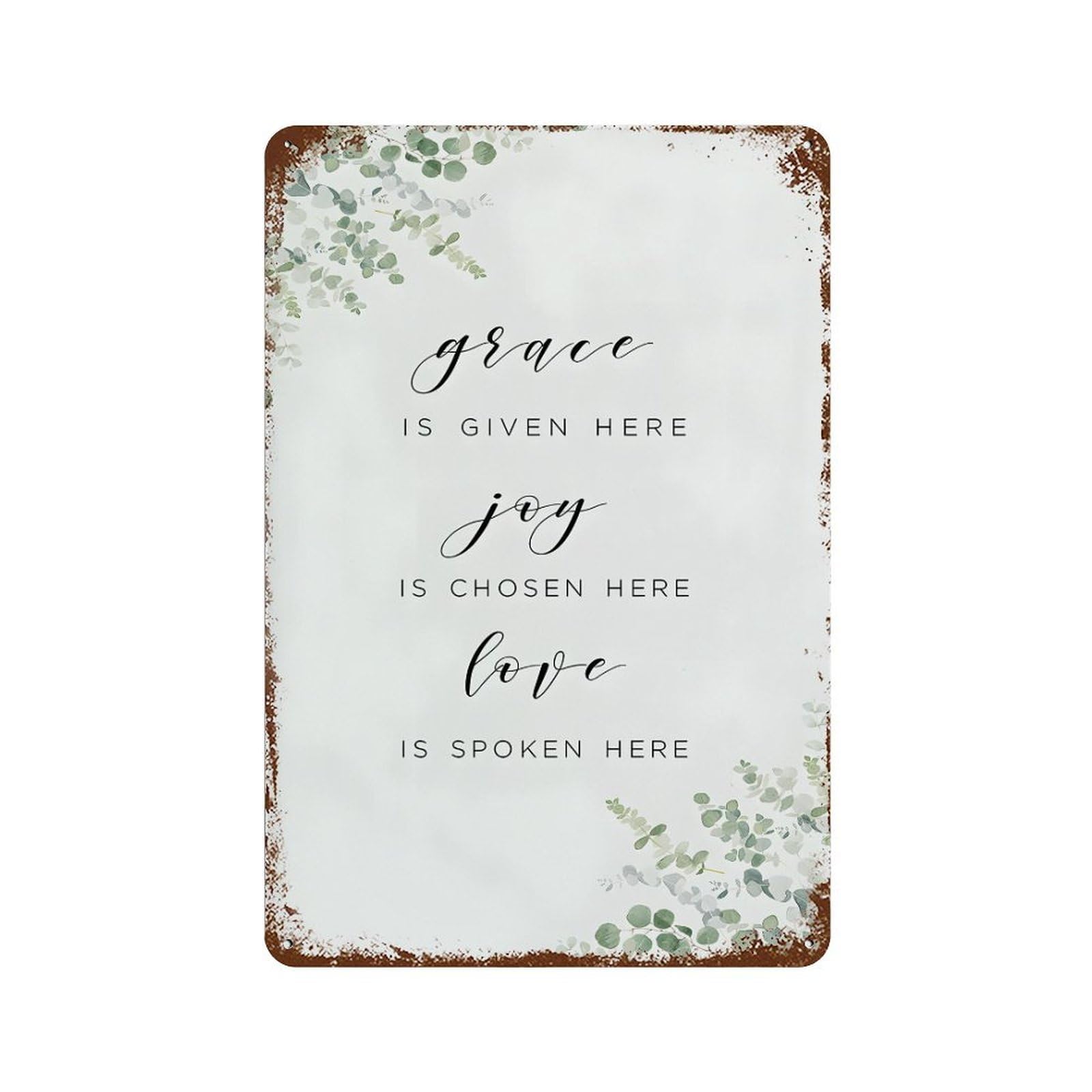 xiaoxiaoshen Grace Is Given Here Joy Is Chosen Wall Decor Art Metal Tin Poster Modern Home Decor Art Home Bar Shop Decorations Vintage Sign 30x20cm