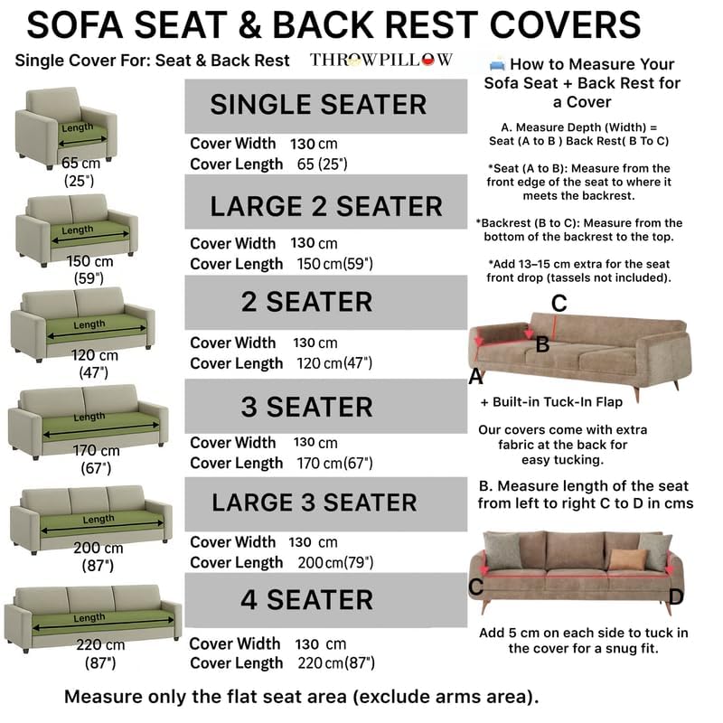 Image of WWW.THROWPILLOW.IN Neutral Tropical Floral Sofa Cover Tassels: Designer Premium Sofa Cover: Durable Sofa Throw, Wrinkle Free: Seat & Front Back Protection -Set of 3 Covers- Fits: 2+2+1 Seater