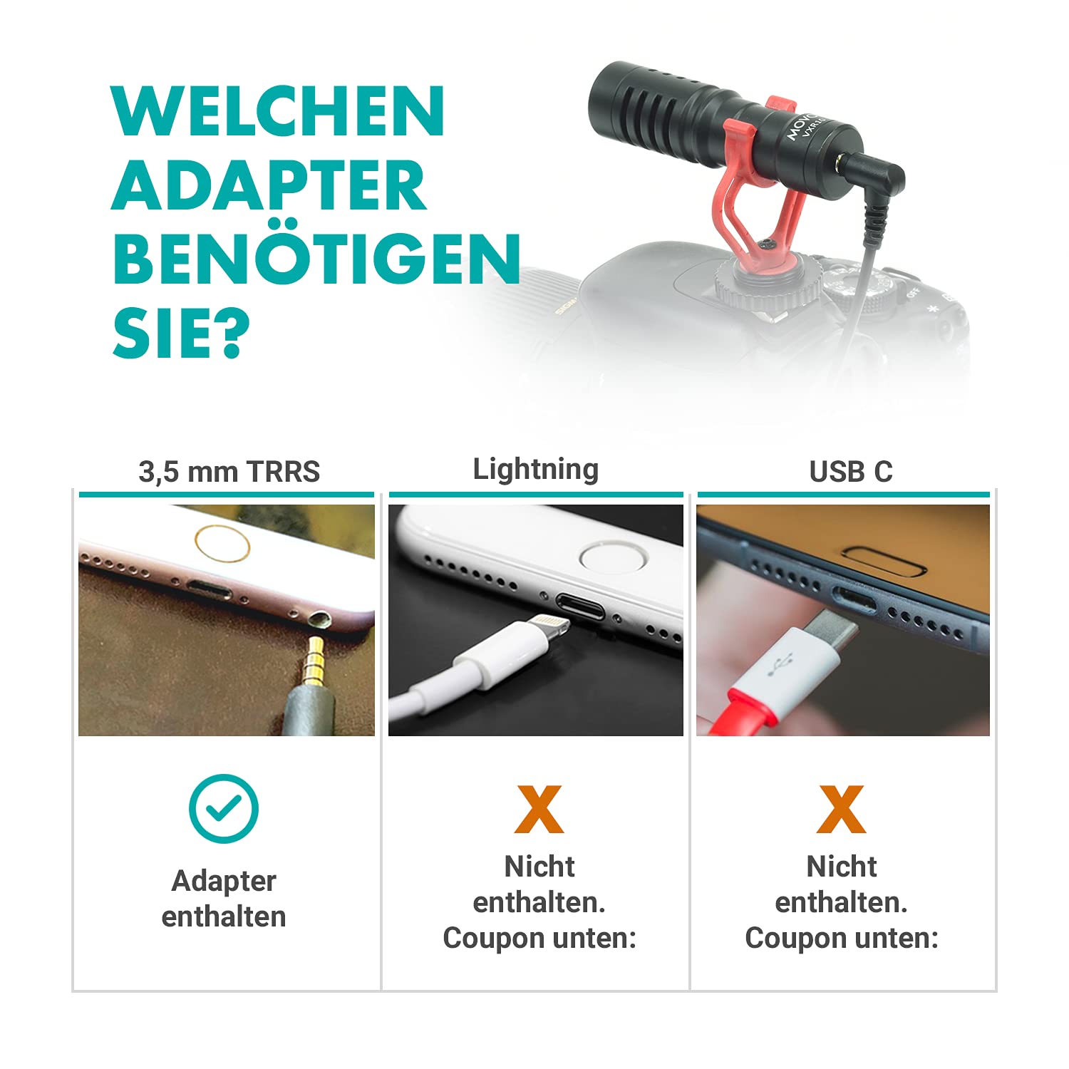Movo VXR10 Universal Videomikrofon mit Vibrationsdämpfer Stoßdämpfer Schockhalterung, Tragetasche, für iPhone, Android Smartphones, Canon EOS, Nikon DSLR- perfektes Kameramikrofon, Richtrohrmikrofon