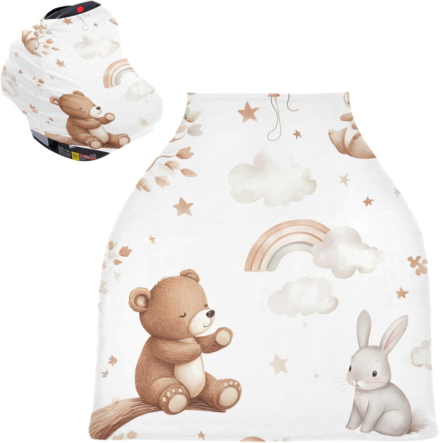 Lyeorm Cute Animals Car Seat Covers for Babies Breathable Nursing Breastfeeding Cover Multi-Use Infant Carseat Canopy and Stroller Cover for Boys Girls 10 61IY M6zM1L. AC SL1500