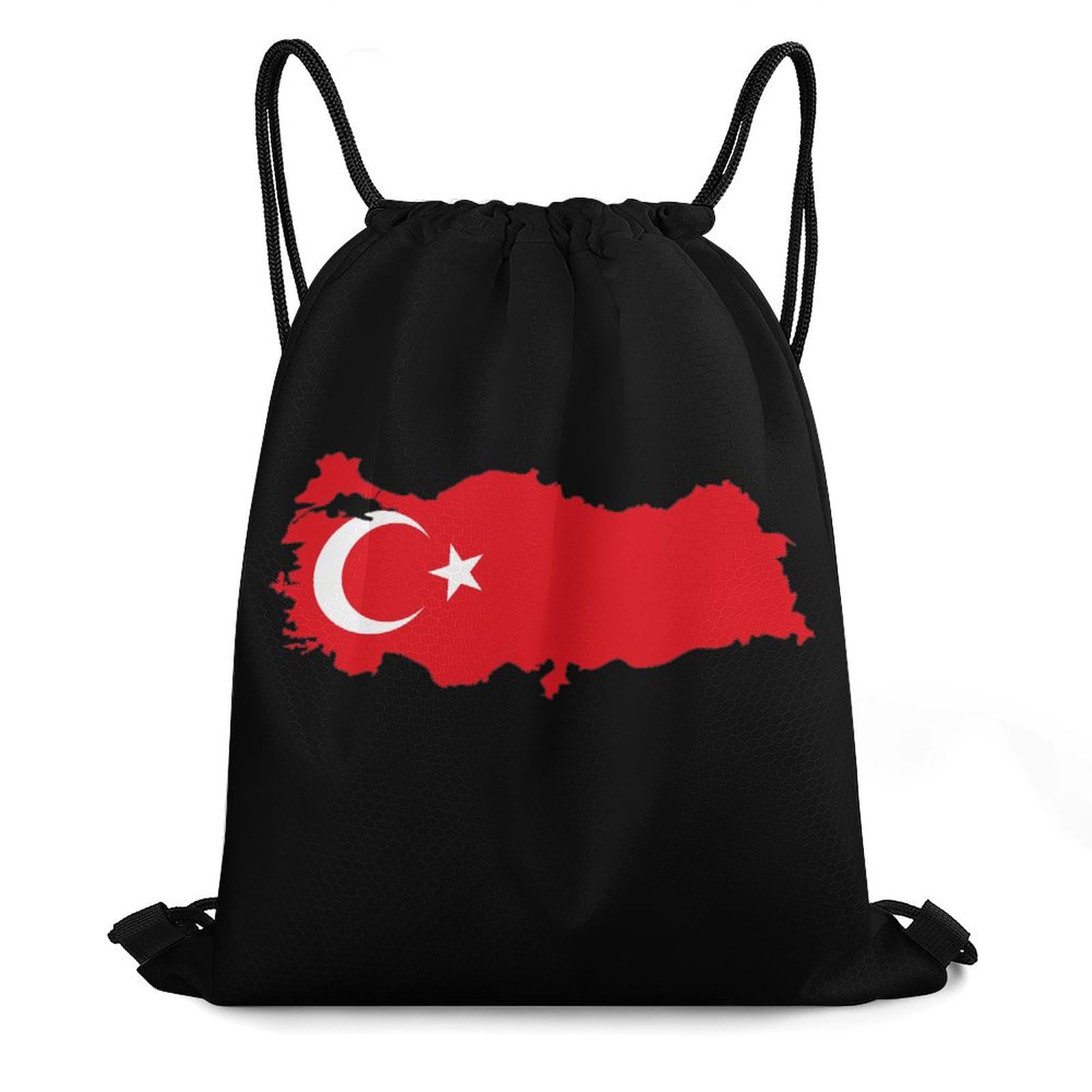 Turkey Flag Drawstring Backpack Durable Sport Gym Bags Daypack for Men Women 35 * 42cm