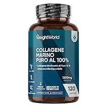 Collagene Marino Idrolizzato da 1200mg per Dose, 100% Puro, in 120 Capsule, Peptidi di Collagene Idrolizzato di Tipo 1 e 3 (2 Mesi di Scorta), Privo di Magnesio Stearato e Senza Glutine né Additivi