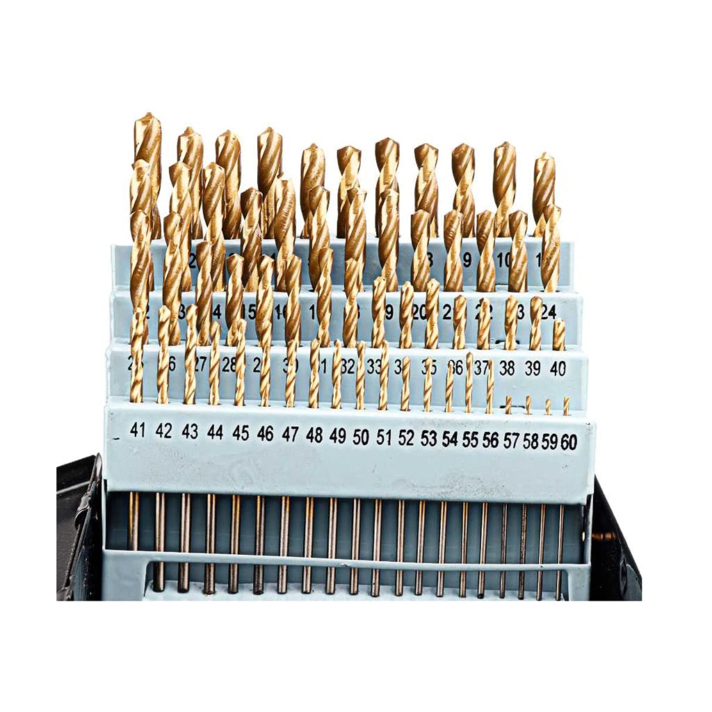 60Pcs Individual Drill Bits Round Shank Set Coating HSS Quick Change