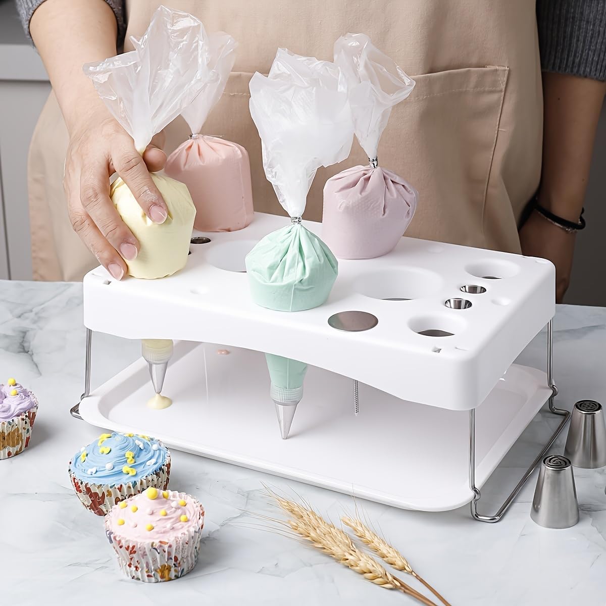 piping bag holder,white cake nozzle bag holder,Frosting laminating bag holder for Baking Pastry Bag
