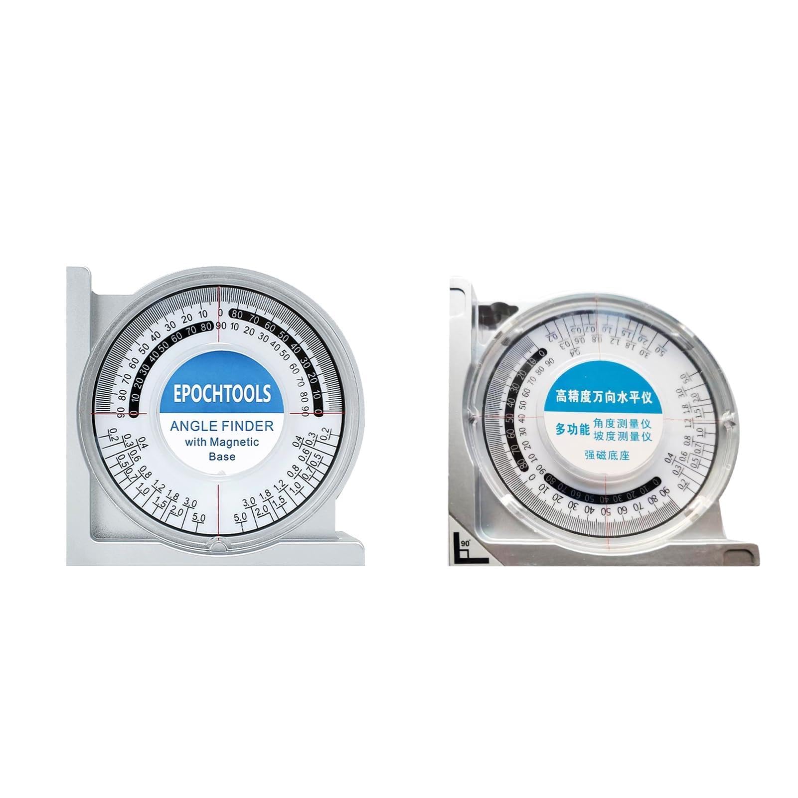 Juroupi Magnetic Angle Finder Locator Mini Inclinometer Measurement Tool Protractor Tilt Level Meter Dual Level Bubble Back Comparison Table
