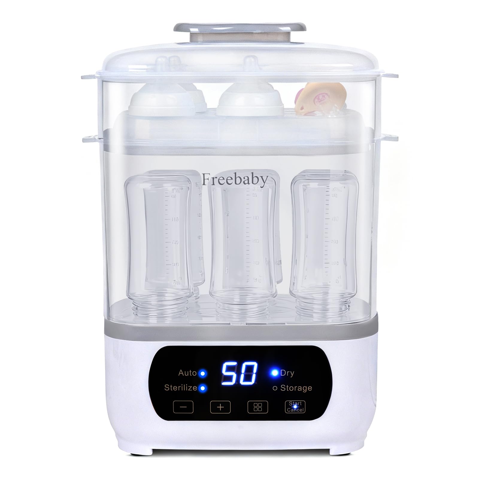 Photo 1 of Freebaby Baby Bottle Steamer and Dryer, All-in-One Sterilizer and Dryer for All Baby Bottle, Bottle Sanitizer for Pacifiers&Breast Pump Parts, 8 Bottles Capacity and Auto-Off