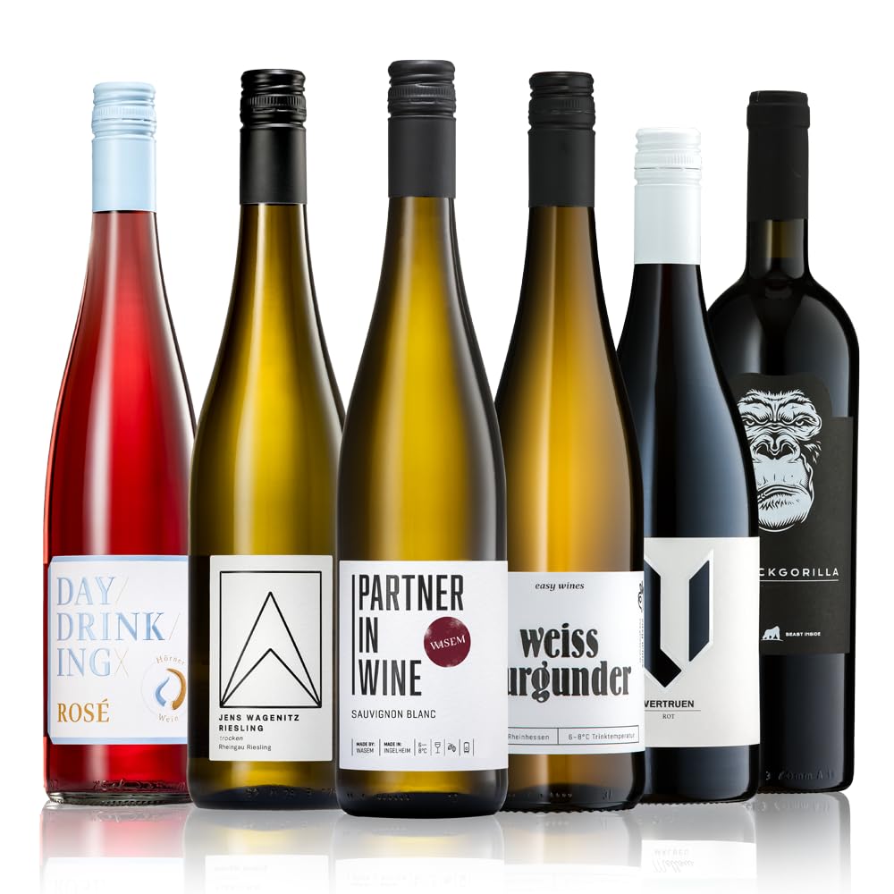 GEILE WEINE Weinpaket LIEBLINGE (6 x 0,75l) Probierpaket mit Weißwein, Rosé und Rotwein von Winzern Deutschland, Italien & Argentinien