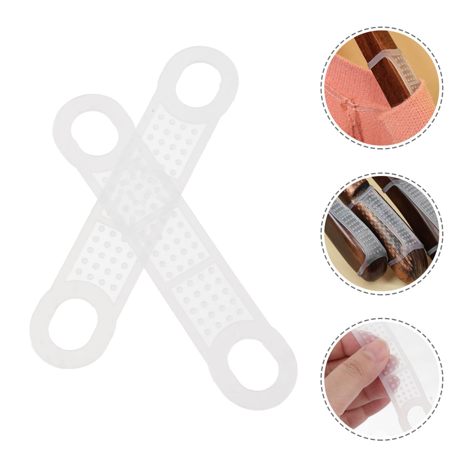 50piezas Tiras Adhesivas Antideslizantes De Silicona Transparentes para Perchas Accesorios para Armario para Ropa Delicada Y Vestidos