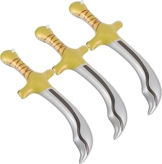 3pcs Inflatable Toy Knife Pirate Balloons Inflatable Toys for Kids Halloween Props Inflatables Pirate Theme Party Supplies Inflatable Swords Toy Inflatable Pirate Swords Playthings