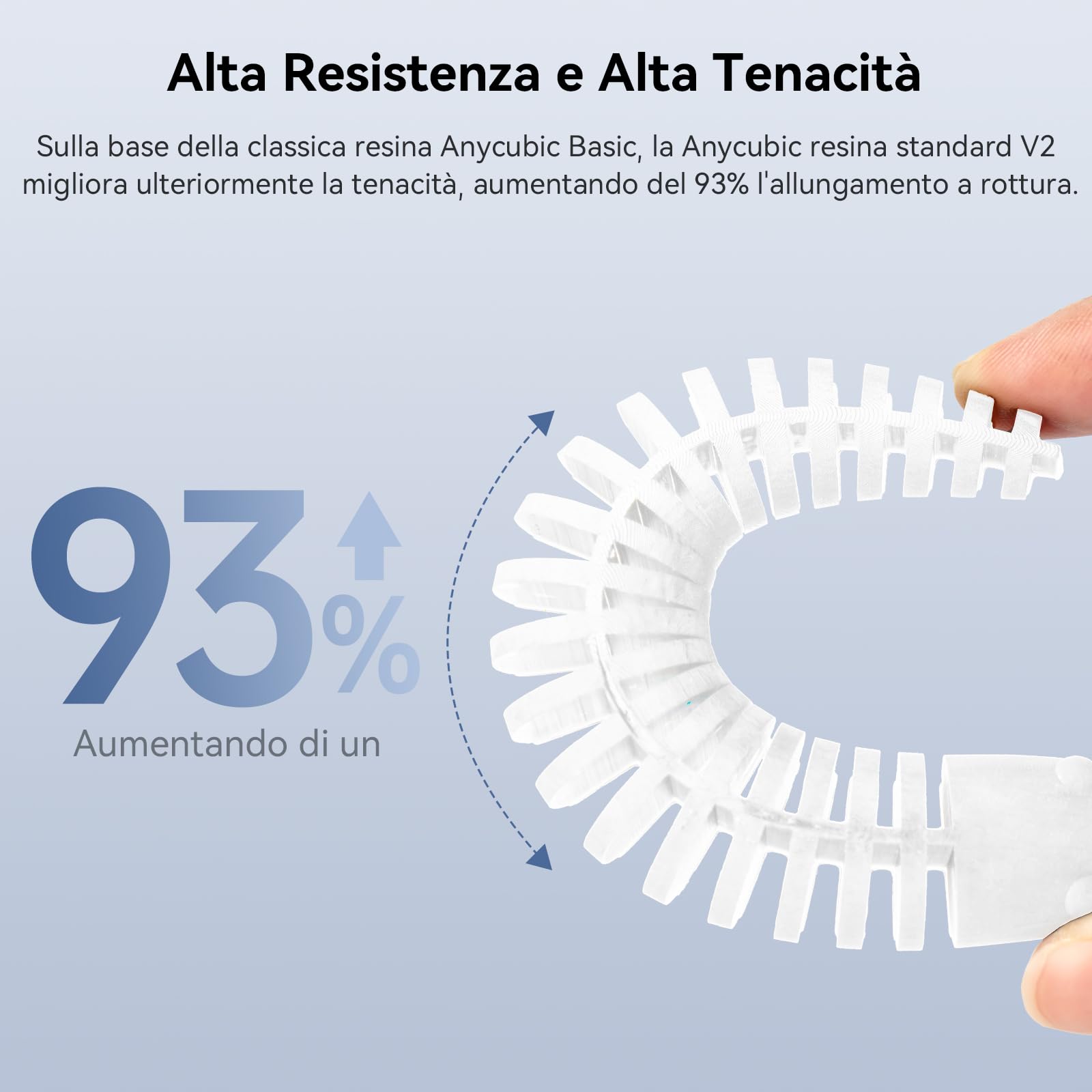 ANYCUBIC Resina Standard V2, Resina per Stampante 3D con Elevata Resistenza e Tenacità, Resina 3D ad Alta Precisione e Bassa Odorosità, Altamente Compatibile con Stampanti 3D LCD/DLP/SLA Bianco 1000g