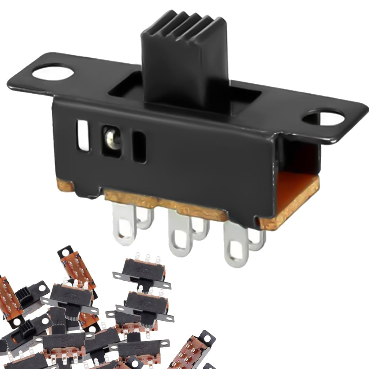 Mini Micro Interruttore a scorrimento DPDT 6 mm Manopola alta 6 Pin 3 posizioni Interruttore a scorrimento per montaggio a pannello verticale DC 50V 0,5A Interruttore a levetta a scatto -100 PZ