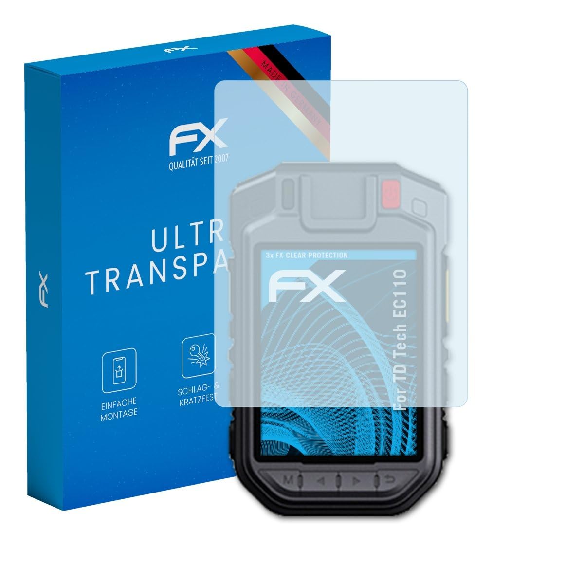 atFoliX Screen Protection Film compatible with TD Tech EC110 Screen Protector, ultra-clear FX Protective Film (3X)