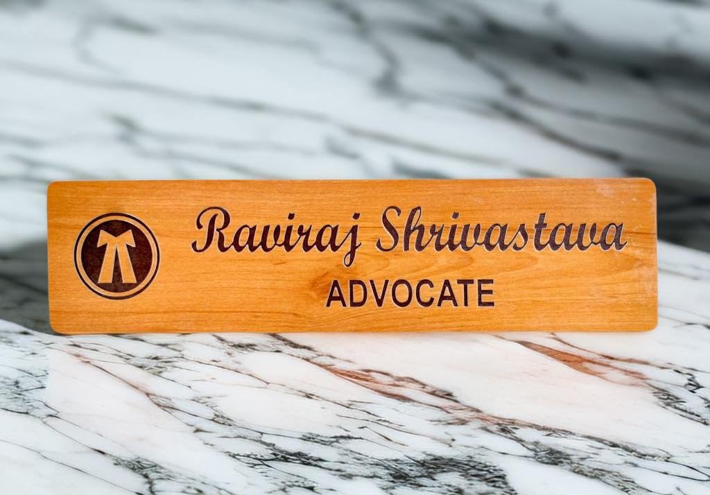 iCreations® Custom Wooden Desk Nameplate for Office with engraved Letters (2.5x10 Inch)-image-48