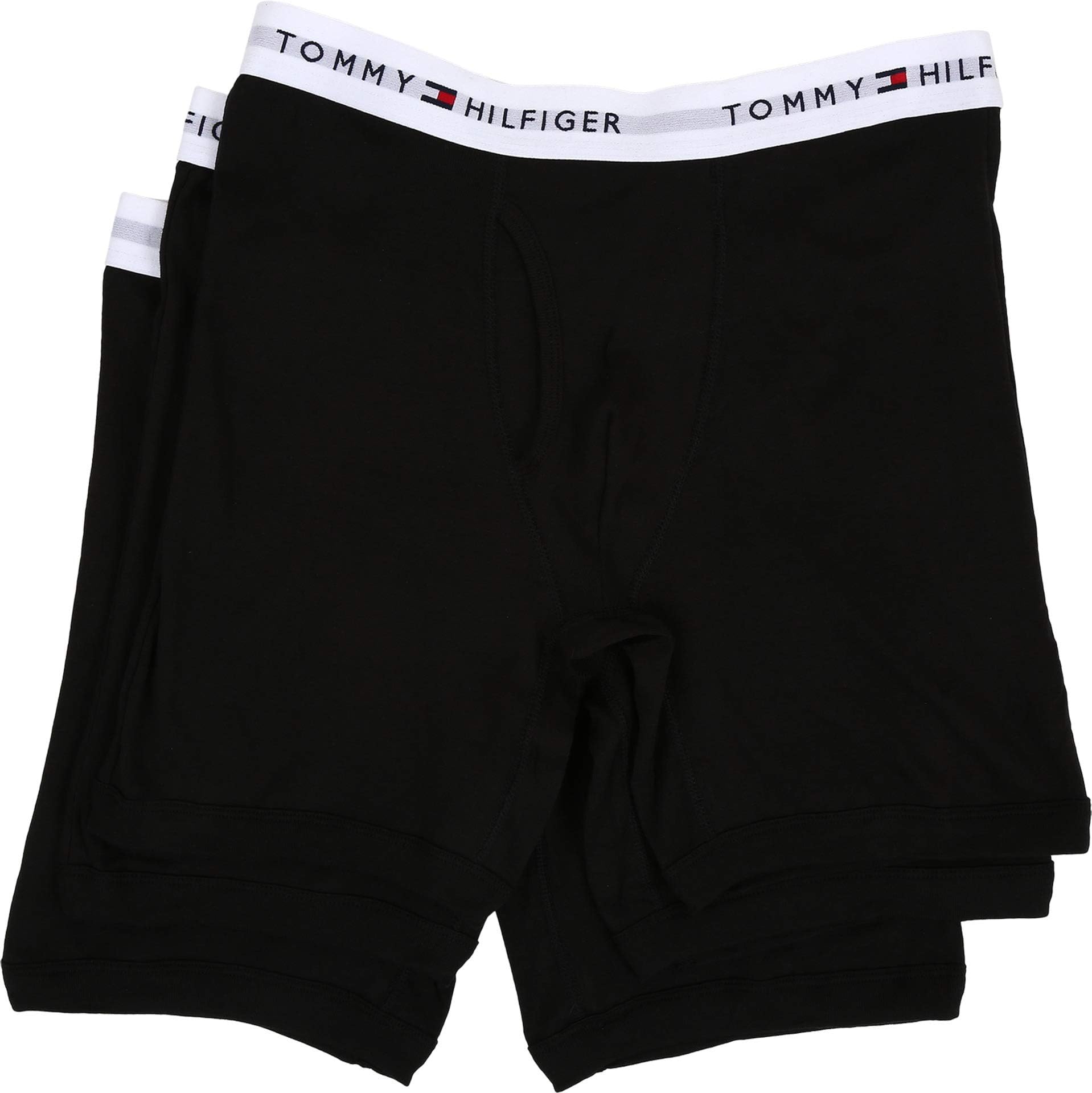 Tommy Hilfiger Men's 3-Pack Cotton Boxer Brief,Black,Small(28-30)