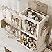 AERCIINC Makeup Organizer with Drawers,Skincare Organizer for Vanity,Large Cosmetic Display Case with Handle,Storage Organizers with Cover and Makeup Brush Holder for Dresser, Bathroom Countertop