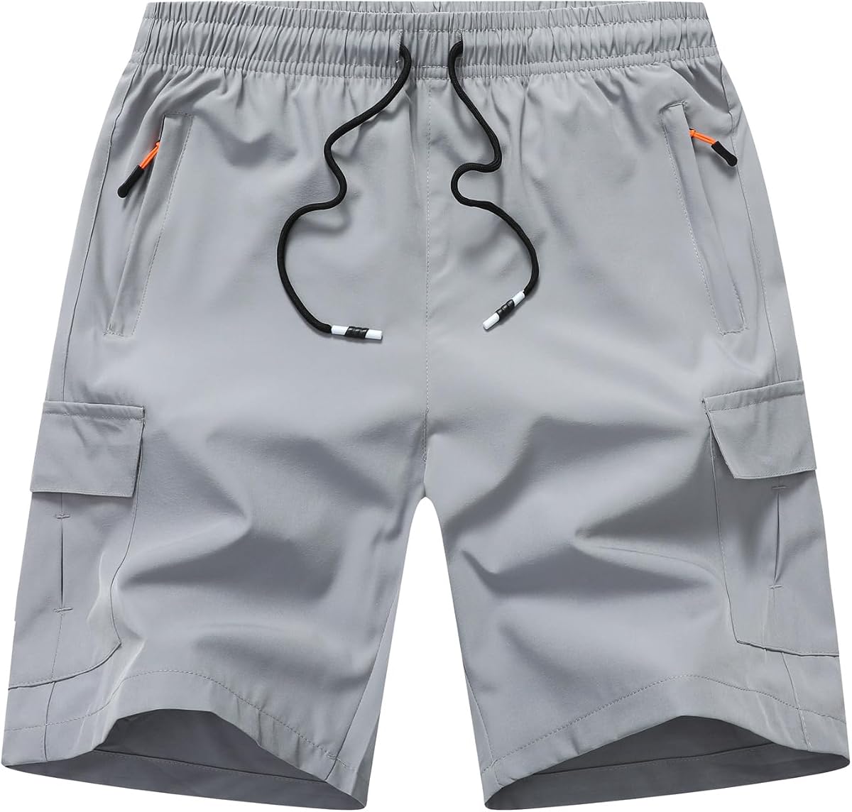Pantalones cortos tipo cargo para niños, pantalones cortos de senderismo ligeros y de secado rápido para jóvenes, para deportes al aire libre con bolsillos con cremallera