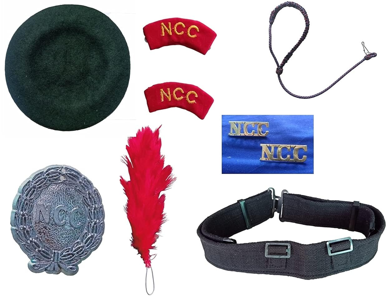 REGALIA NCC Accessories Beret, Cap Badge & RED Heckle, Set Amazon