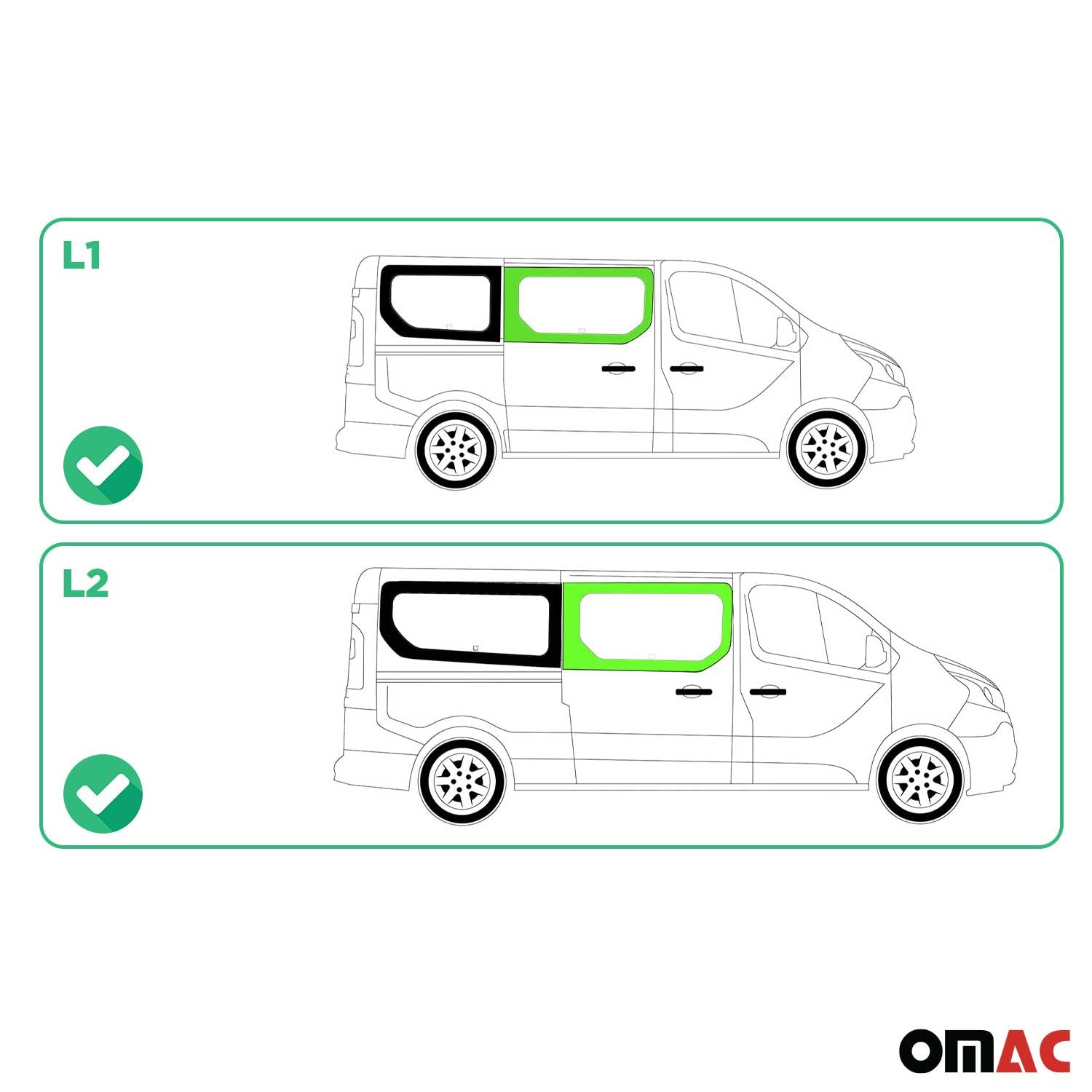 Seitenfenster Auto Fenster kompatibel mit FIAT Talento 2016-2020 Schiebetür Rechts L1 L2