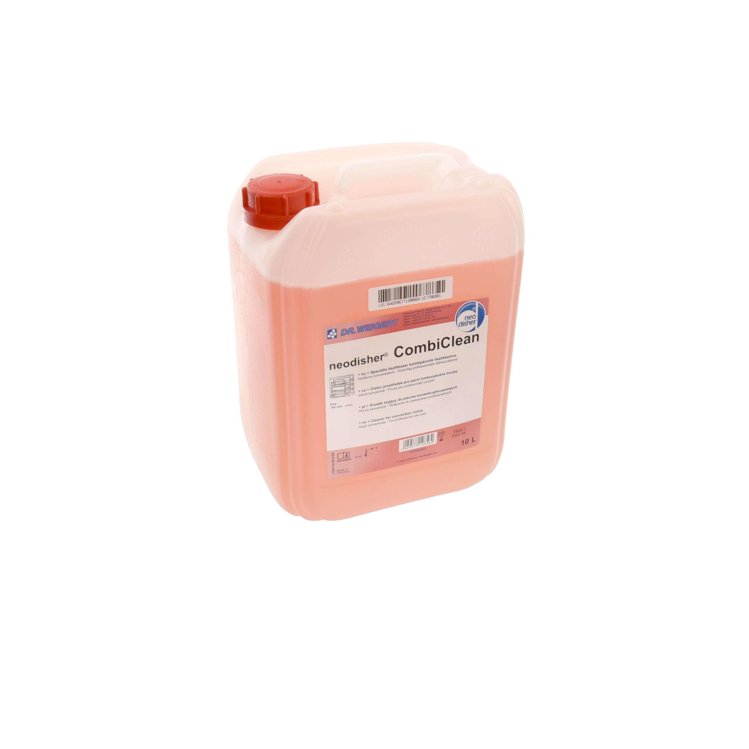 Dr. Weigert neodisher CombiClean Ofenreiniger 10L Kanister flüssiger Profi-Reiniger für Kombidämpfer & Heißluftdämpfer intensive Reinigung für Gastronomie Großküche HORECA