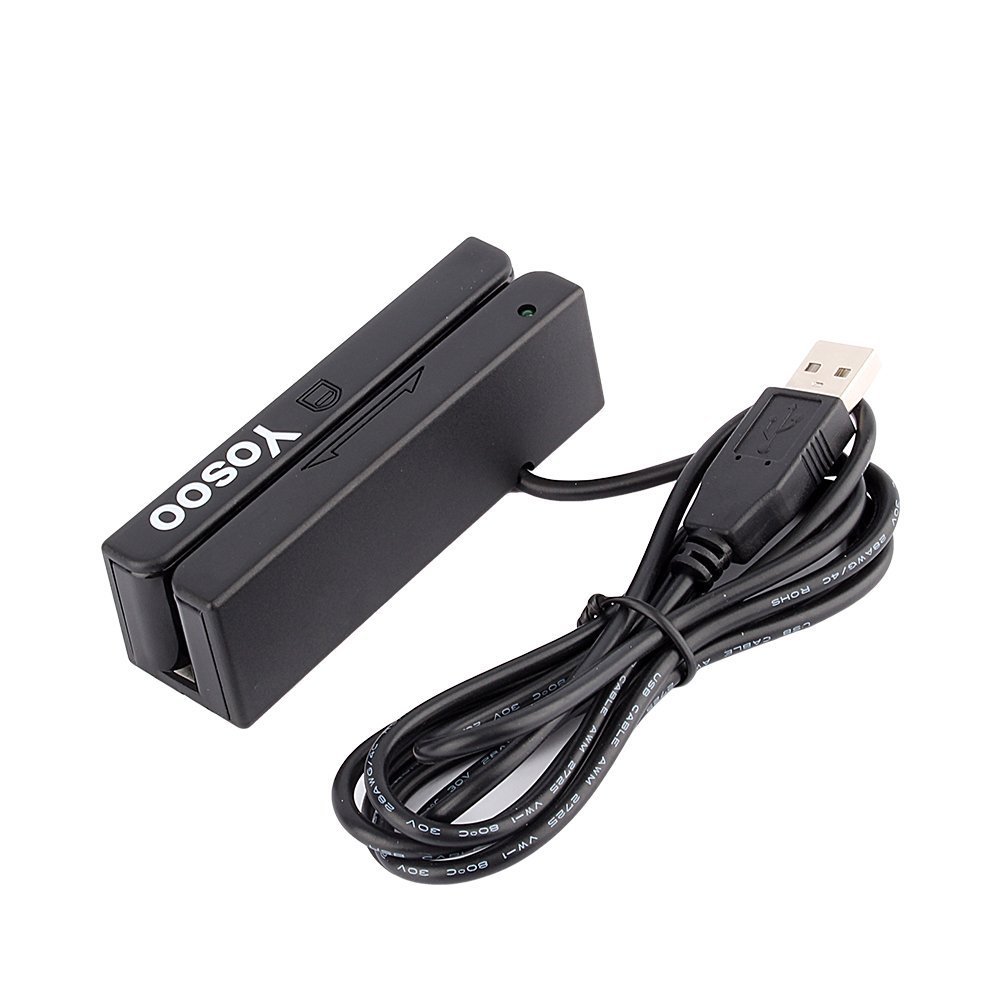 Mini lecteur de bande magnétique de carte de crédit USB Msr90 3 pistes triples Hi-Co haute vitesse pour système de point de vente, caisse enregistreuse Msr, Noir