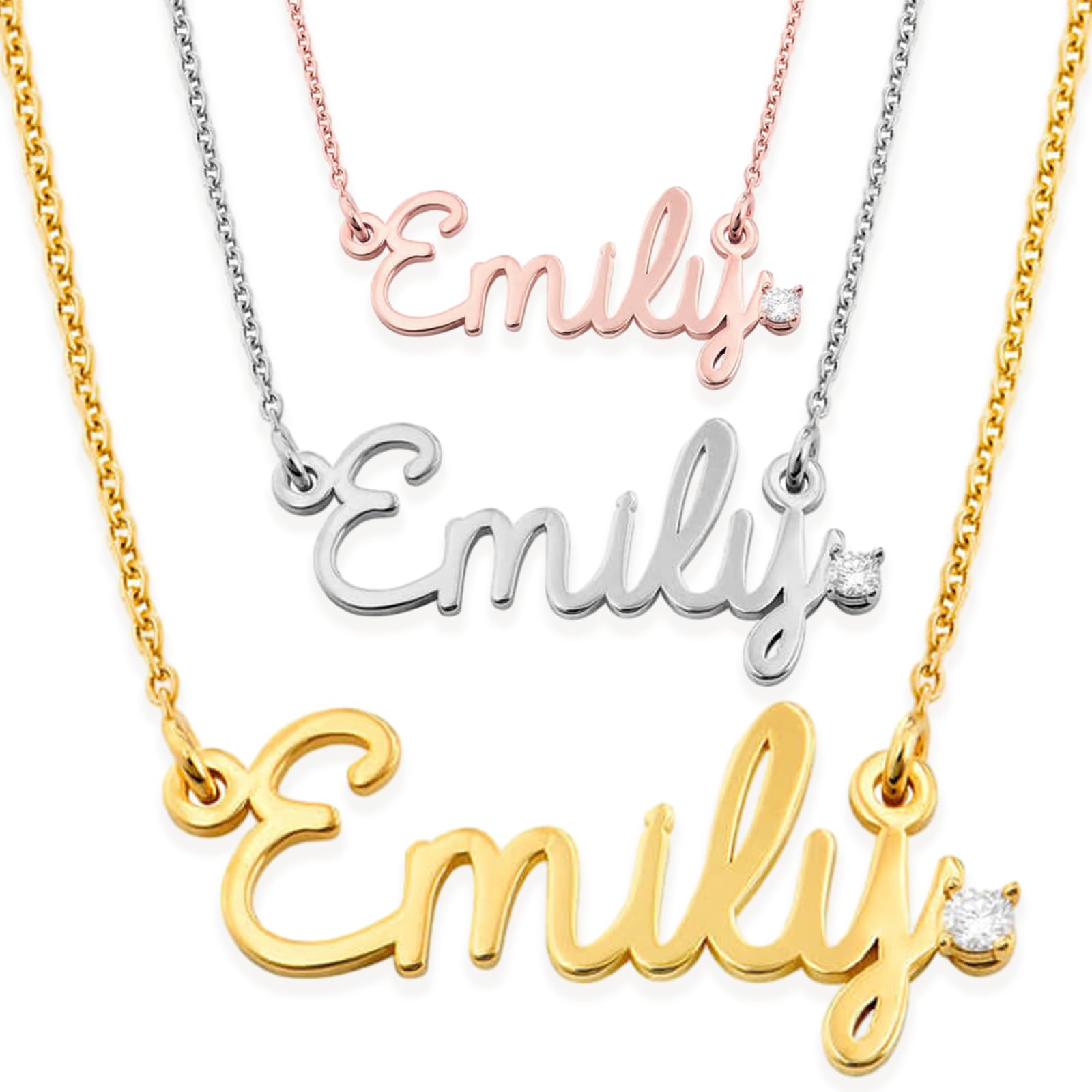 Naispanda Collar de plata de ley con nombre personalizado para mujeres, niñas, mamá, hermana, novia, colgante delicado personalizado, regalo para ella, joyería con colgante delicado personalizado,