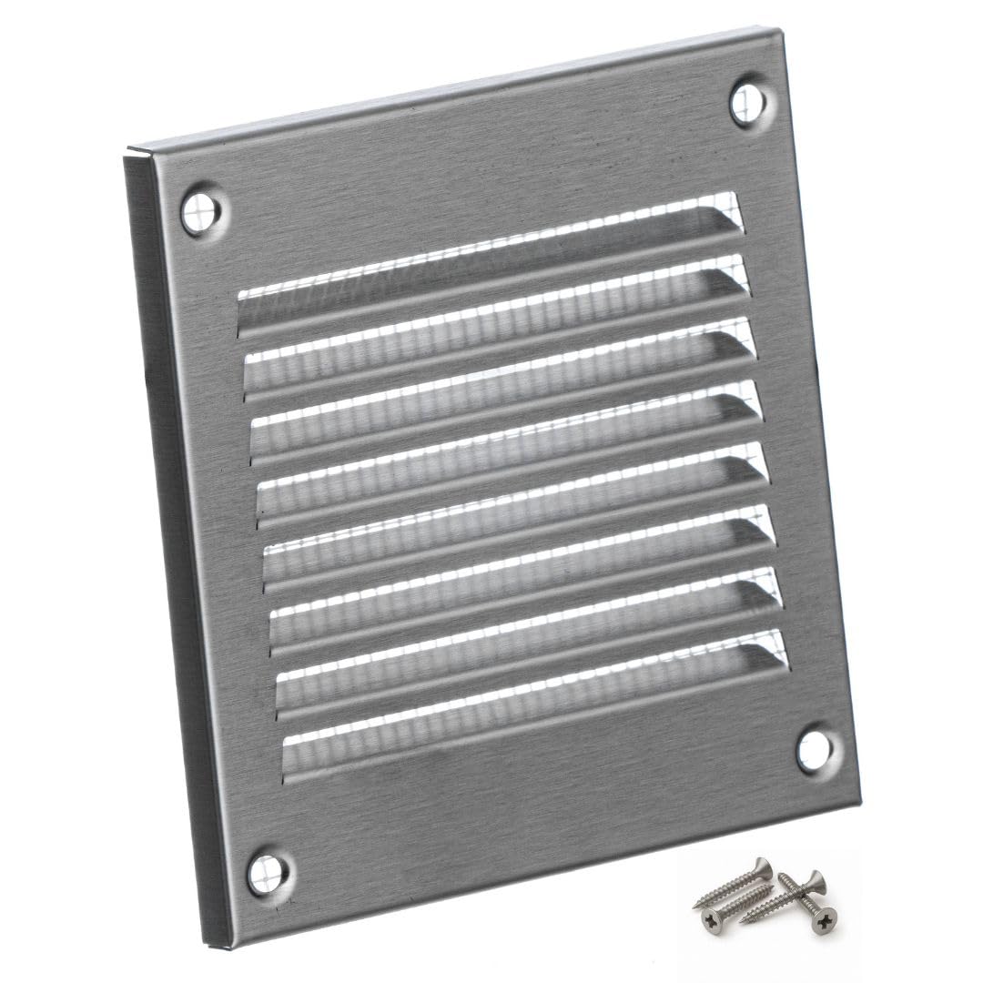 Antracite Metallo Aeratore Griglia 200mm X 100mm Con Fly Schermo Piatto Condotto - Foto 3