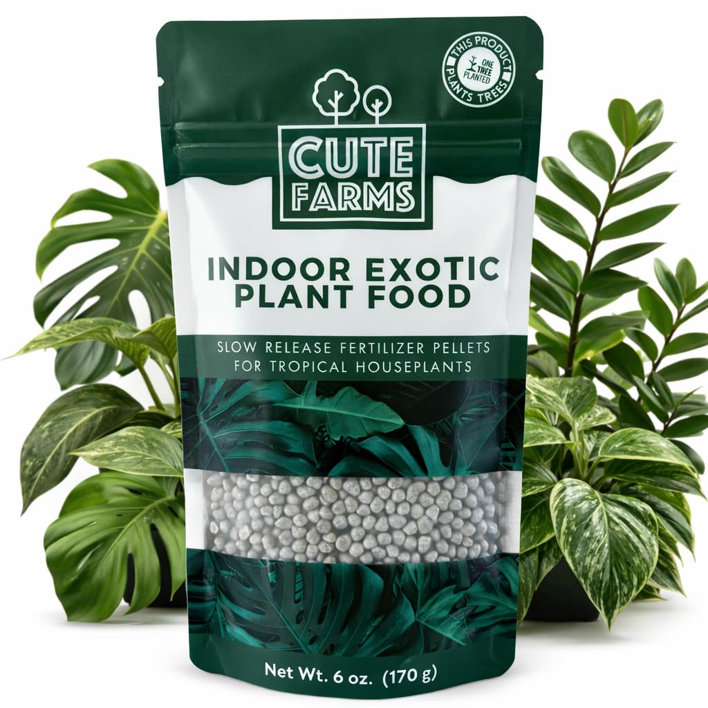 Indoor Slow Release Fertilizer Pellets for Houseplants & Outdoor Pot Plants - All-Purpose Fertilizer (6 oz) Resealable Bag Cute Farms
