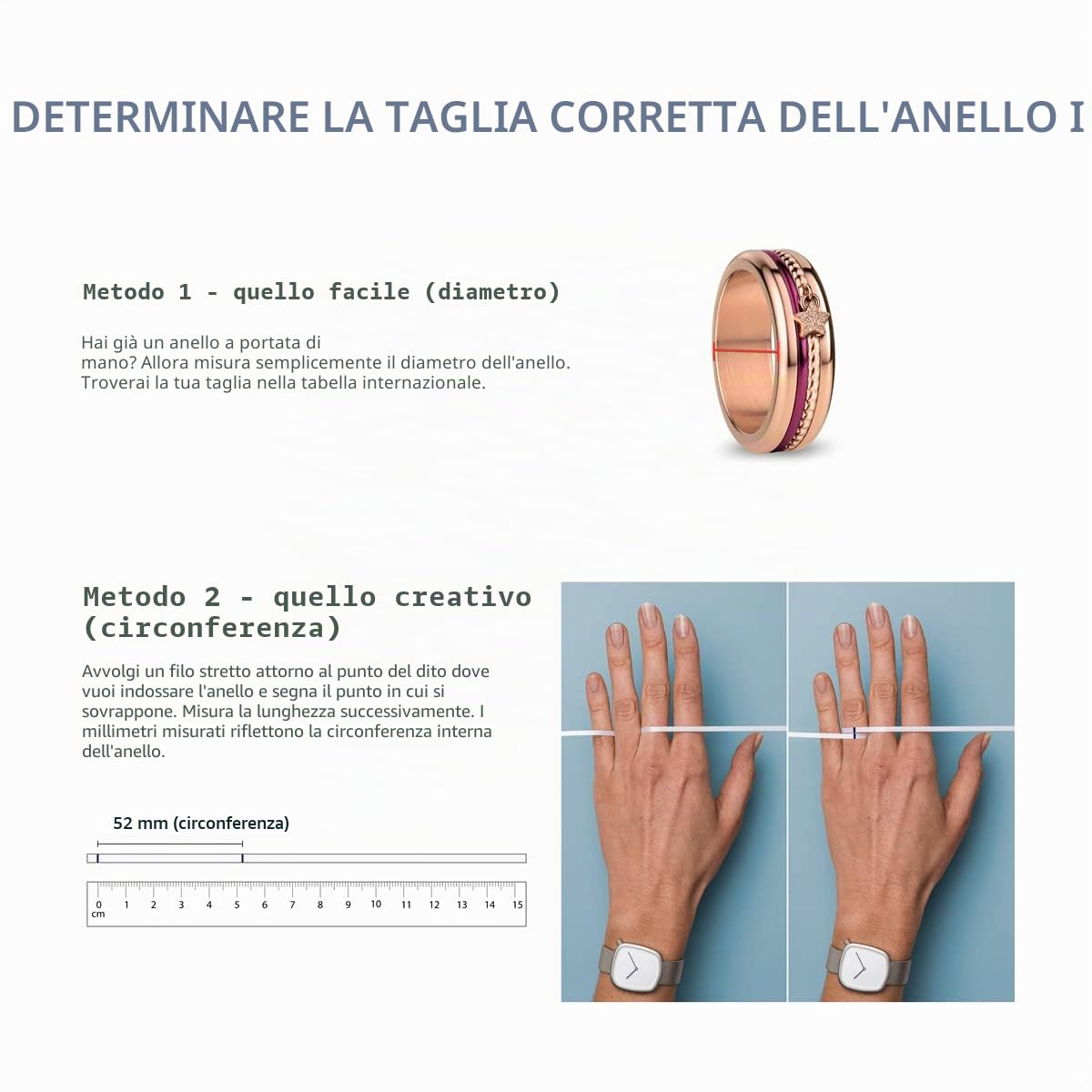BERING Arctic Symphony Collection Spree - Anello da donna in acciaio inox, finitura lucida, color oro rosa