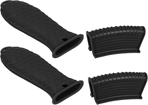 Miniatura 7 de uxcell 8 fundas de mango de sartén de hierro fundido, soporte de mango caliente de silicona, fundas antideslizantes resistentes al calor para sartén