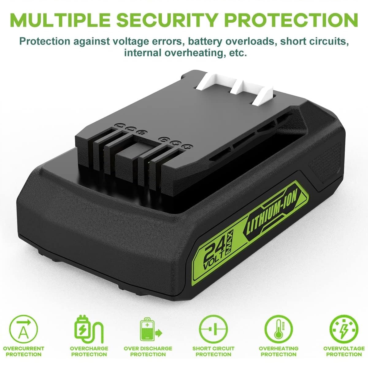 Energup 2X 24V 3.5Ah Batterie Remplacement pour Greenworks 24V Batterie | Compatible avec Greenworks Batterie G24B2 G24B4 29842