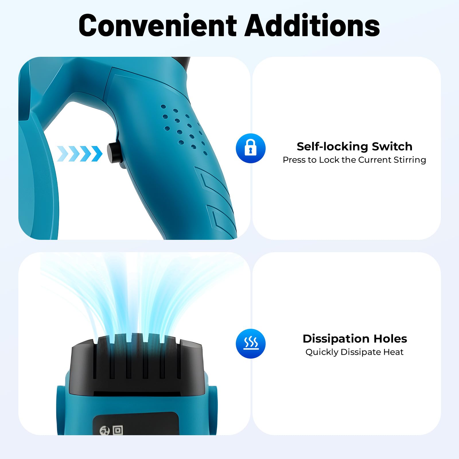 Mezclador de hormigón de 2400 W, mezclador de cemento eléctrico, control de velocidad de 6 etapas, adecuado para mezclar piensos, pintura, pegamento, escombros, yeso, cemento
