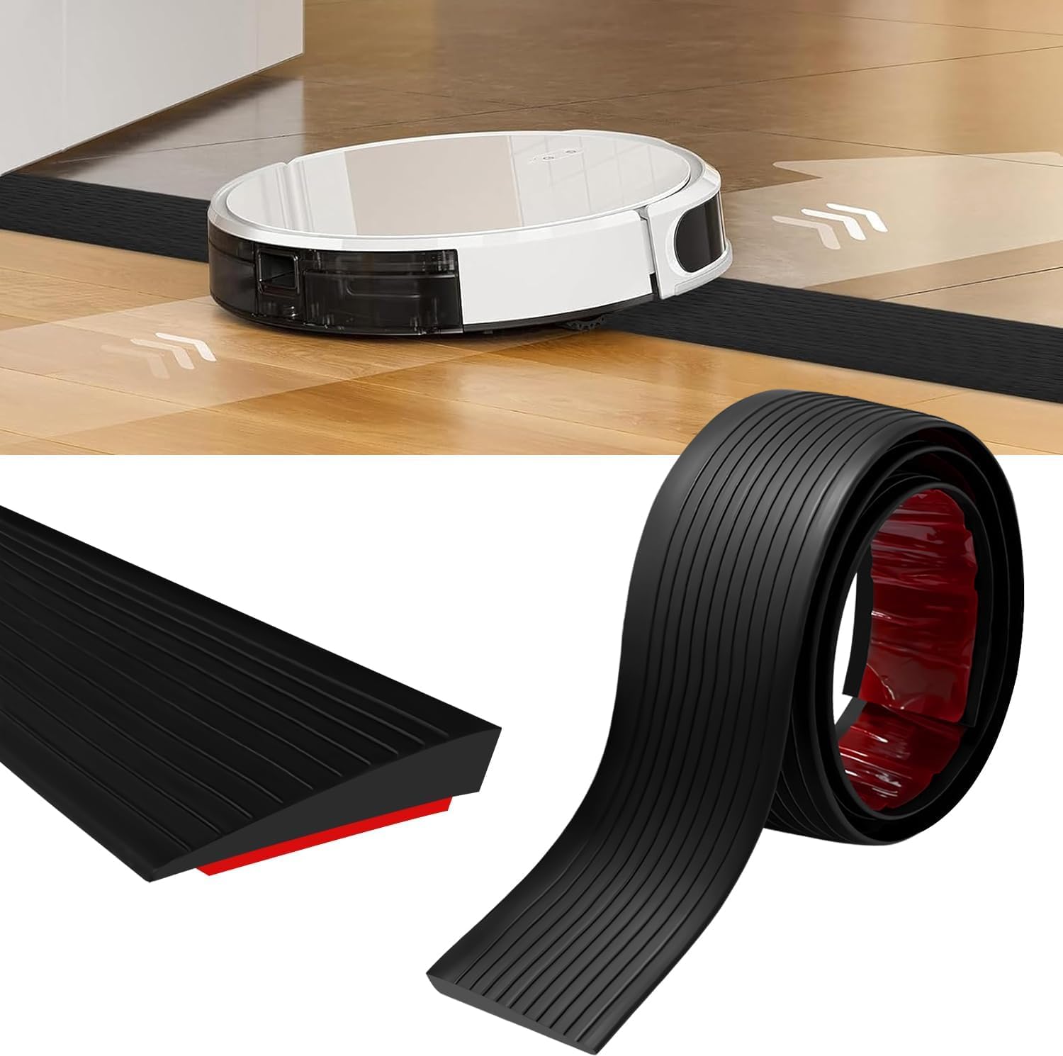 Delzon 1 Cm Rise Rubber Threshold Ramp, 650 kg Load Capacity Non-Slip Ramps for Wheelchairs,Scooters, Electric Wheelchairs Ramps for Doorways - 1Meter-image-19
