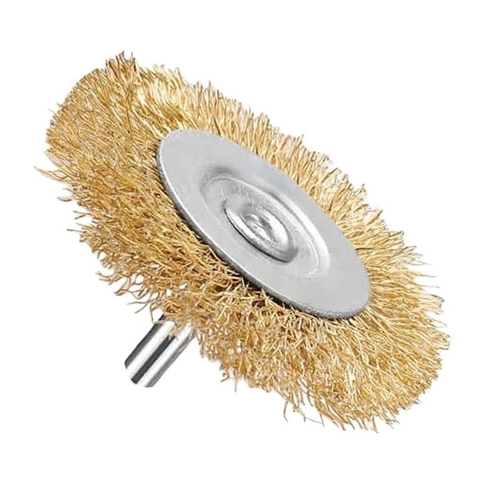 Wiertło z drucianą szczotką 10 sztuk szczotek z drutu stalowego 6mm okrągły uchwyt wiele rozmiarów do szlifowania metalowego kamienia drewnianego(6*29*80*105*0.22mm)