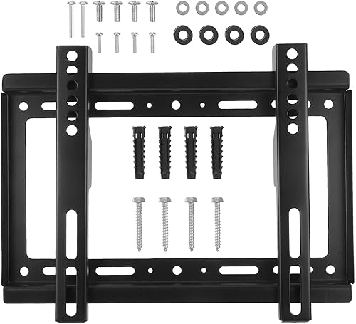 Soporte de pared para televisores LED, soporte fijo con tornillos incluidos, fácil instalación, ángulos de visión ajustables para monitores de