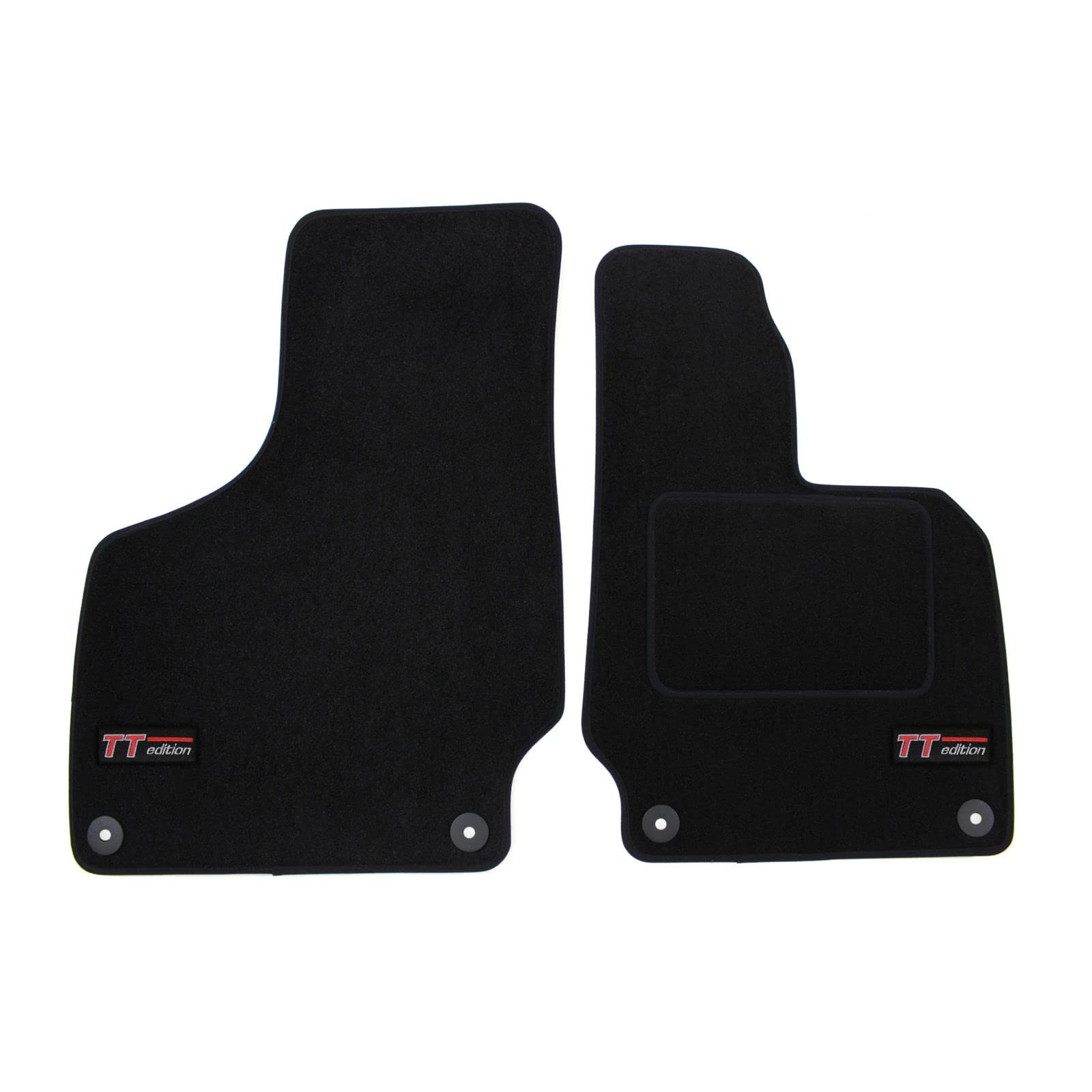 Logo Tailored Black floor Car Mats for TT 2006-2014 2pcs