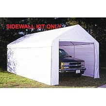 King Canopy 10ft x 13ft Canopy Enclosure Sidewall Kit w/Flaps, 2 Solid Sides, 2 Zippered Ends, 50 Ball Bungees, 180 GSM polyethylene, Fits 10ft 8in x 13ft Frames, Frame and Cover not Included, White