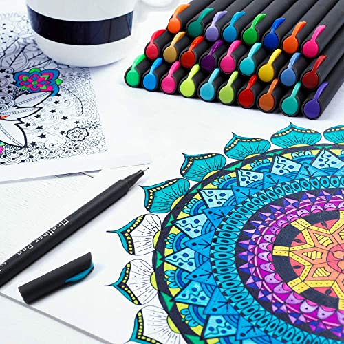 Tebik 108 Pack Journal Planner Pens Colored Pens, 100 Assorted Colors Drawing Pens With 8 Different Stencils, Perfect For Dotted Journal Planner Writing Note Calendar Coloring Office School Supplies #TOP3