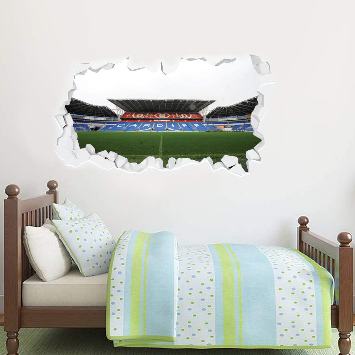 Beautiful Game Official Cardiff City Football Club Stadium Smashed Wall Sticker Badge Logo Decal Set Vinyl Poster Print (180Cm X 90Cm)