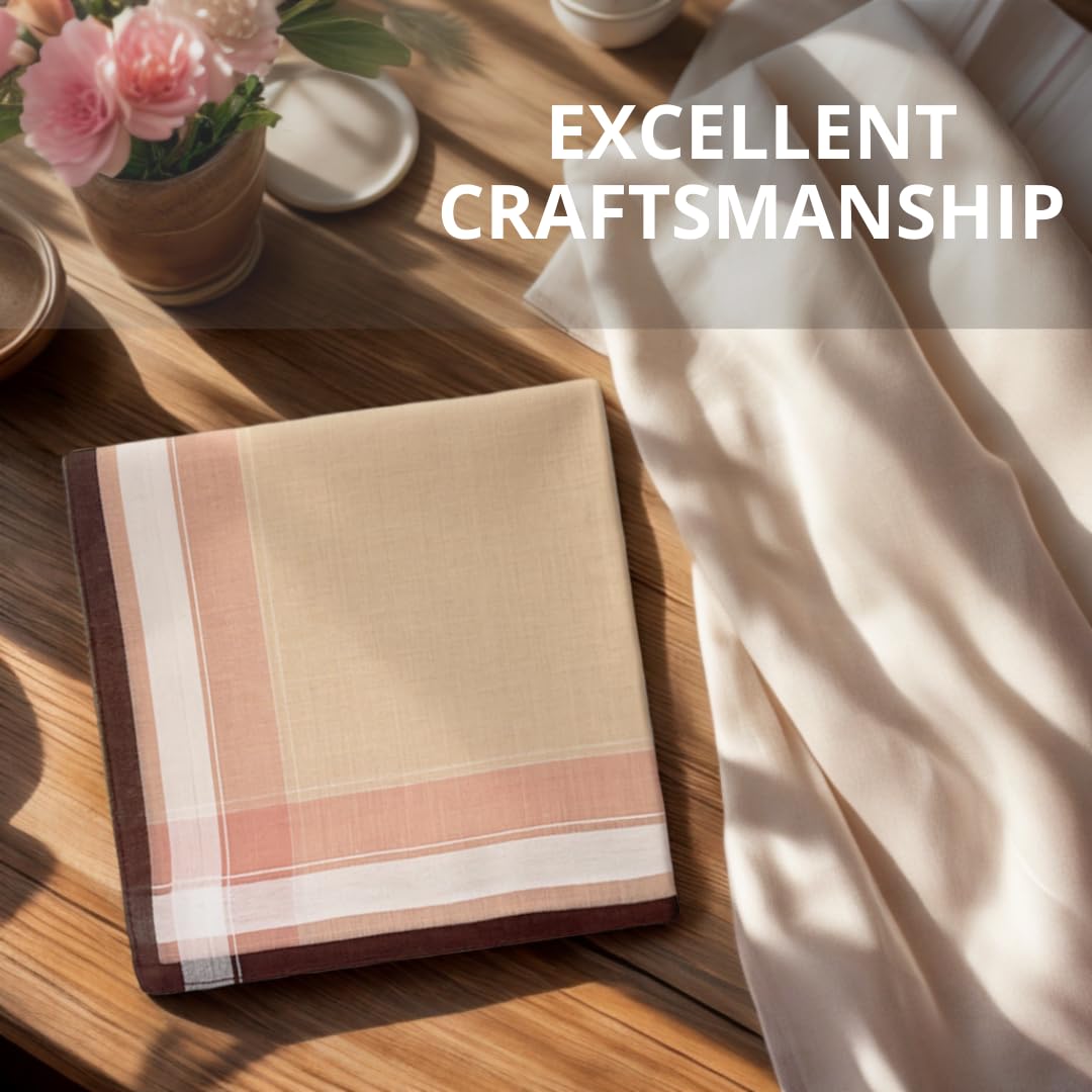 ZGZUN 6 Pack Men's Handkerchiefs Soft Cotton Handkerchiefs for Men Premium Assorted Men Hankies (B)