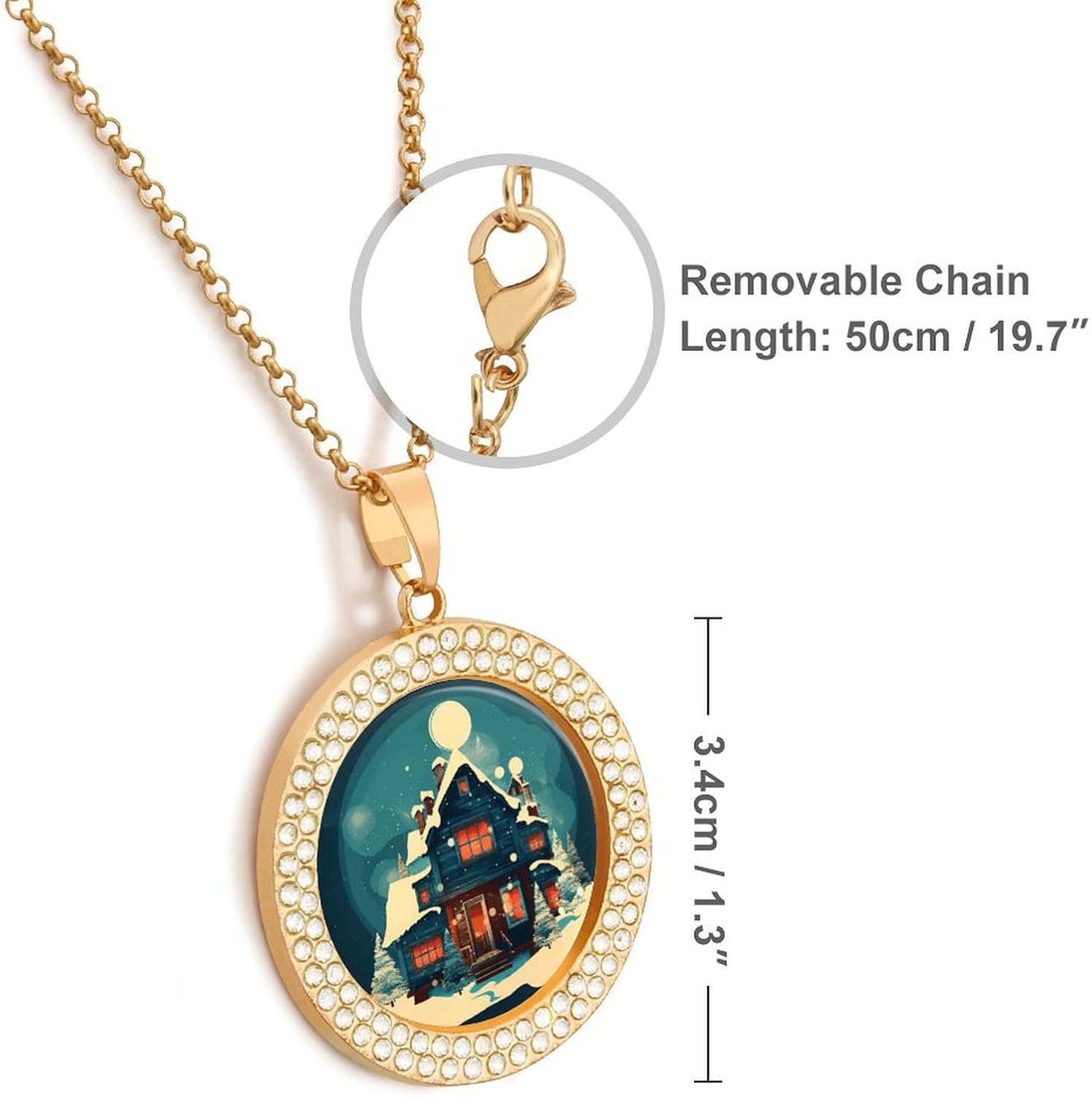Women's Necklaces With Lights On Printed Alloy Pendant Necklaces Birthday Gifts for Mom,Wife,Girlfriend image 2
