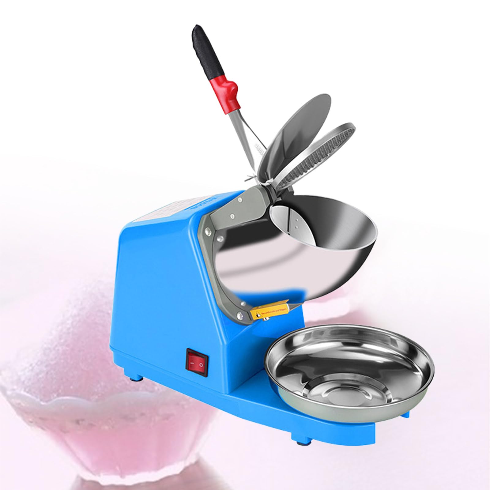 Tritaghiaccio Elettrico, Macchina per Granite, Dessert, Cocktail, Ghiaccio tritato, Doppie Lame in Acciaio Inox