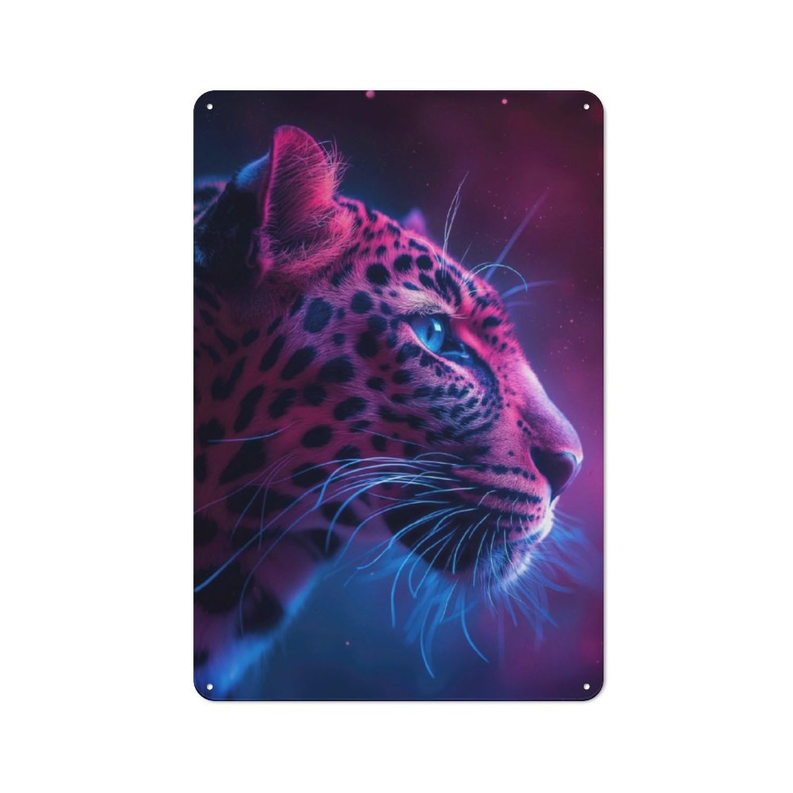 Junmoney Cosmic Leopard Printed Metal Sign 30X20cm For Kitchen Or Home Bar, Housewarming Present For People Styling Kitchen And Home Bar