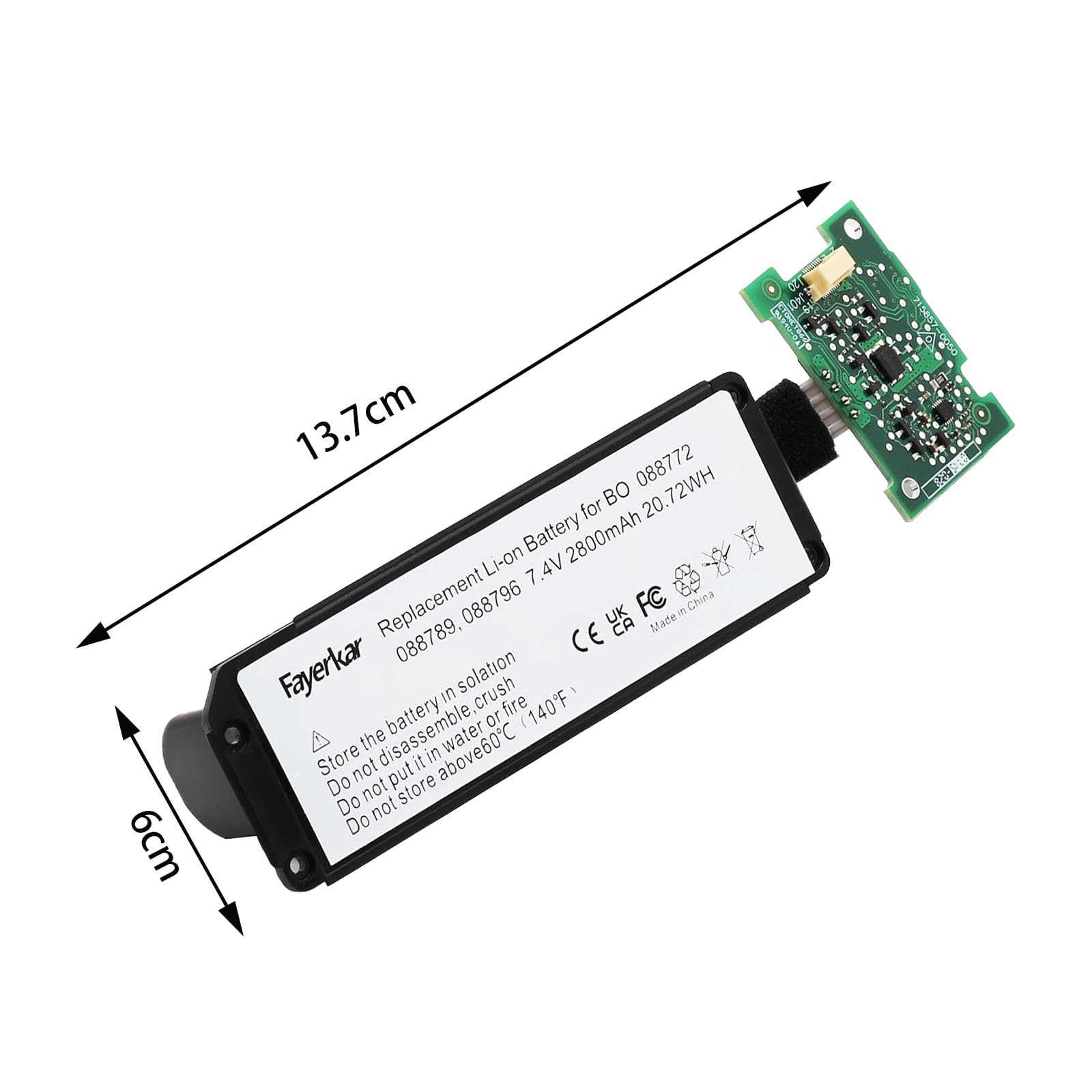 088772 088789 088796 - Batteria per altoparlante Bluetooth Bose Soundlink Mini 2 con PCB (7,4 V 2800 MAH)