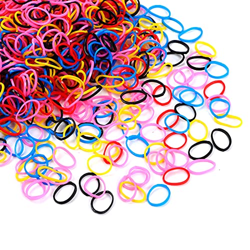 Strong Hair black rubber bands Ponytail No Damage hair bands for Hair Women Girls small rubber bands 1200 pieces (small, Thickened circle black color blend)